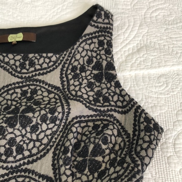 Eva Franco Brocade Fit N Flare Wool Dress Gray & Black Size 10 - Picture 9 of 13